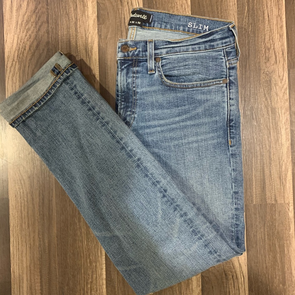 Madewell slim fit denim jeans, light wash, 32x32